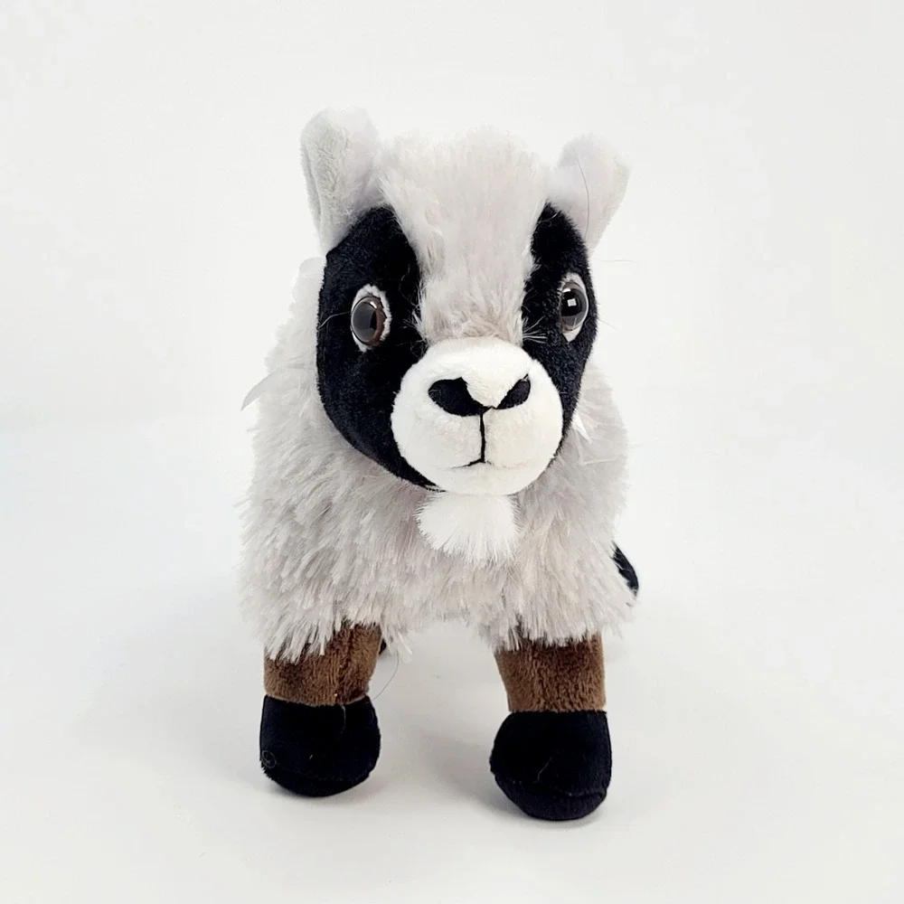 Frankford Candy Goat 7in Plush Grey Black Brown Stuffed Animal Small Ribbon